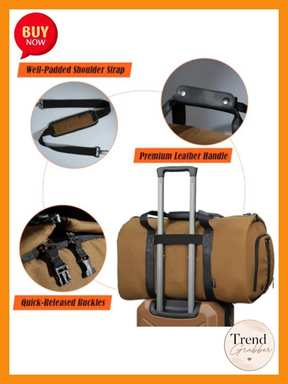 2-Suit Convertible Garment Duffel Bag Travel Men 60L Carry On Foldable Hanging
